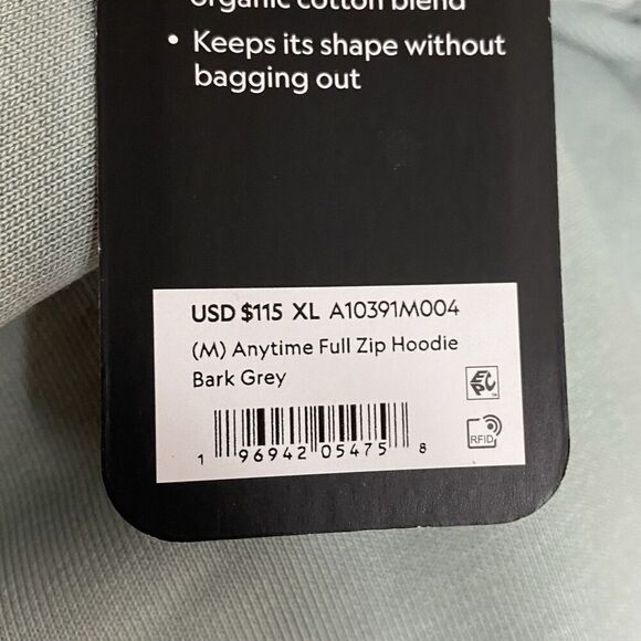 Allbirds Hoodie Mens XL Sweatshirt Bark Gray Green Anytime Full Zip Casual NWT - Picture 7 of 8